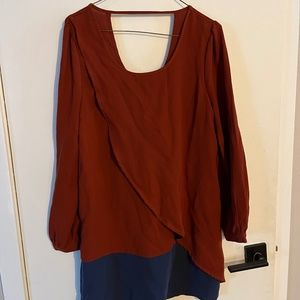 Burgundy & Blue Dress